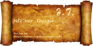 Héber Toszka névjegykártya